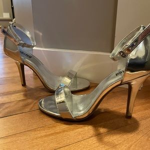Silver strap heels